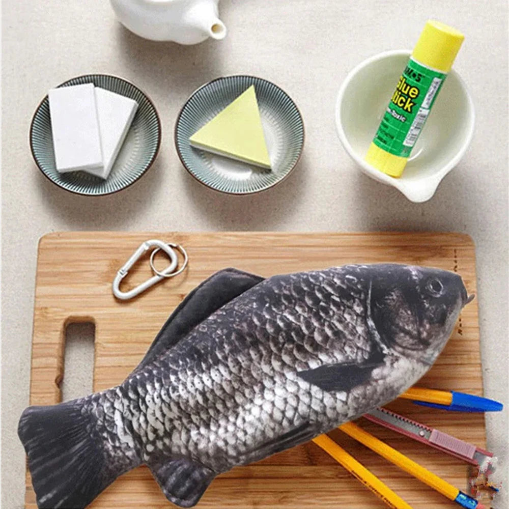 Pencil Case Fish Shaped Novelty Fish Pen Bag Fish Coin Purse Funny Pencil Case Gifts for Office Supply