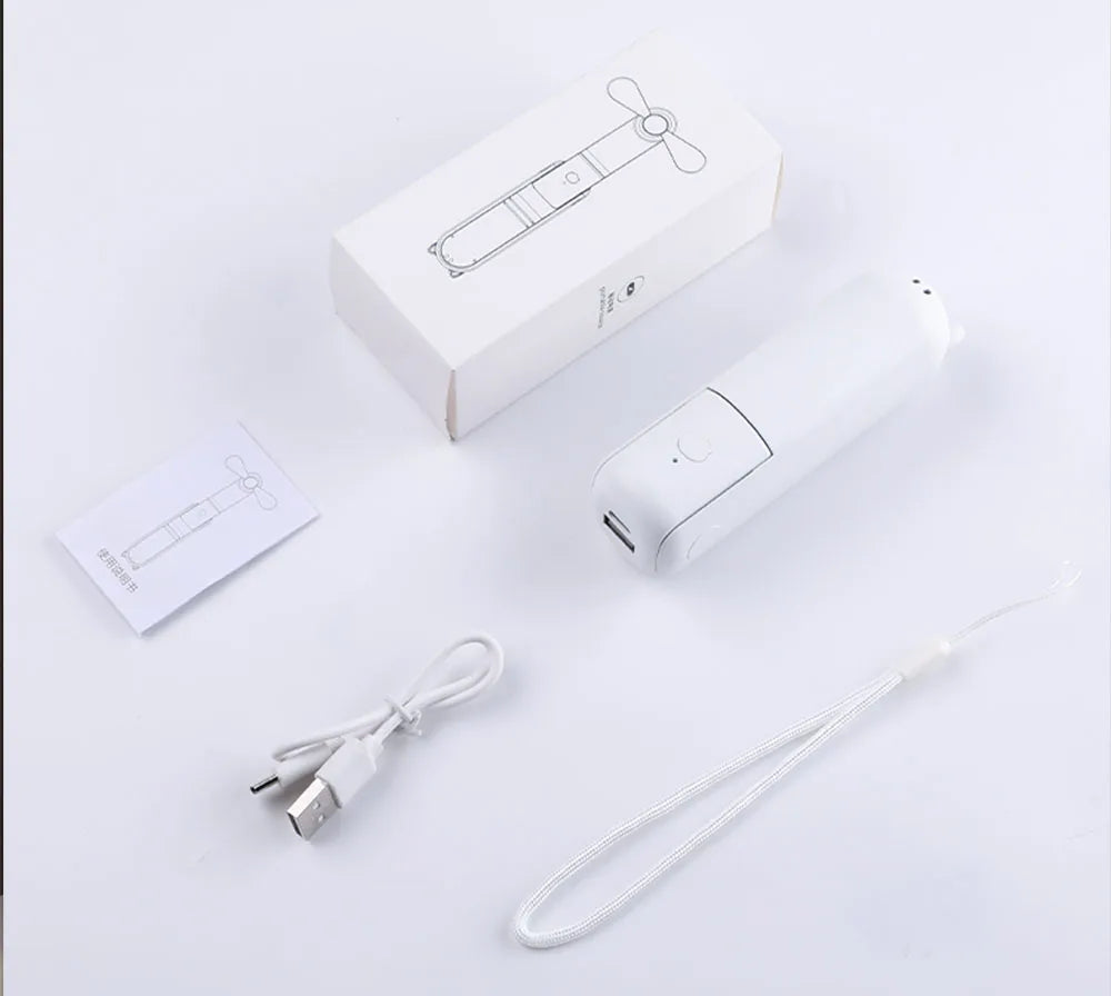 Portable Fan Super Mini Handheld Fan USB Rechargeable Fan Foldable Hand Held Small Pocket Fan with 2000mAh Power Bank 3 Gears