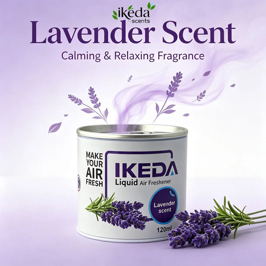 IKEDA 120g Lavender Scent Liquid Air Freshener, Long Lasting Calming Floral Fragrance, Powerful Odor Eliminator for Car Home Off