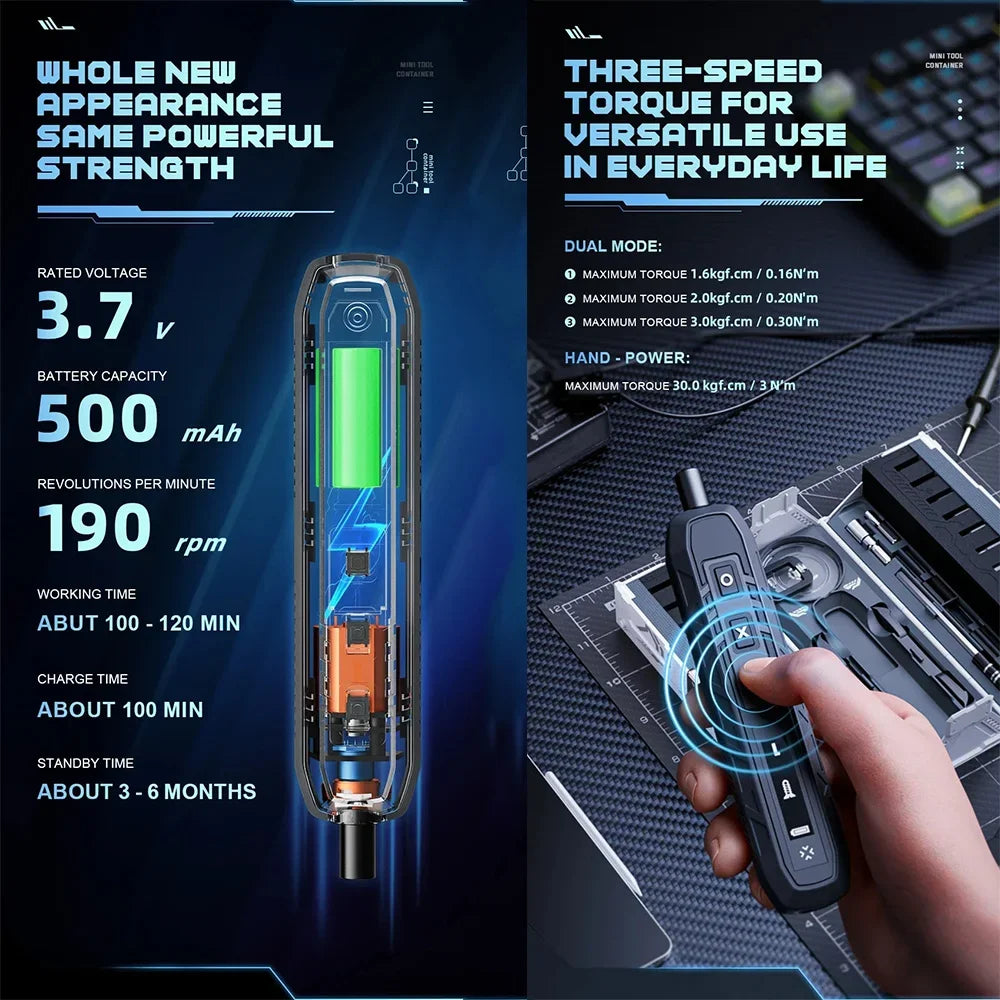 180 in 1 Precision Electric Screwdriver Set Magnetic Torx Hex Bits Repair Tools Power LED Equipment Power Tools Box Men Gift