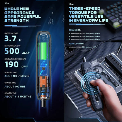 180 in 1 Precision Electric Screwdriver Set Magnetic Torx Hex Bits Repair Tools Power LED Equipment Power Tools Box Men Gift