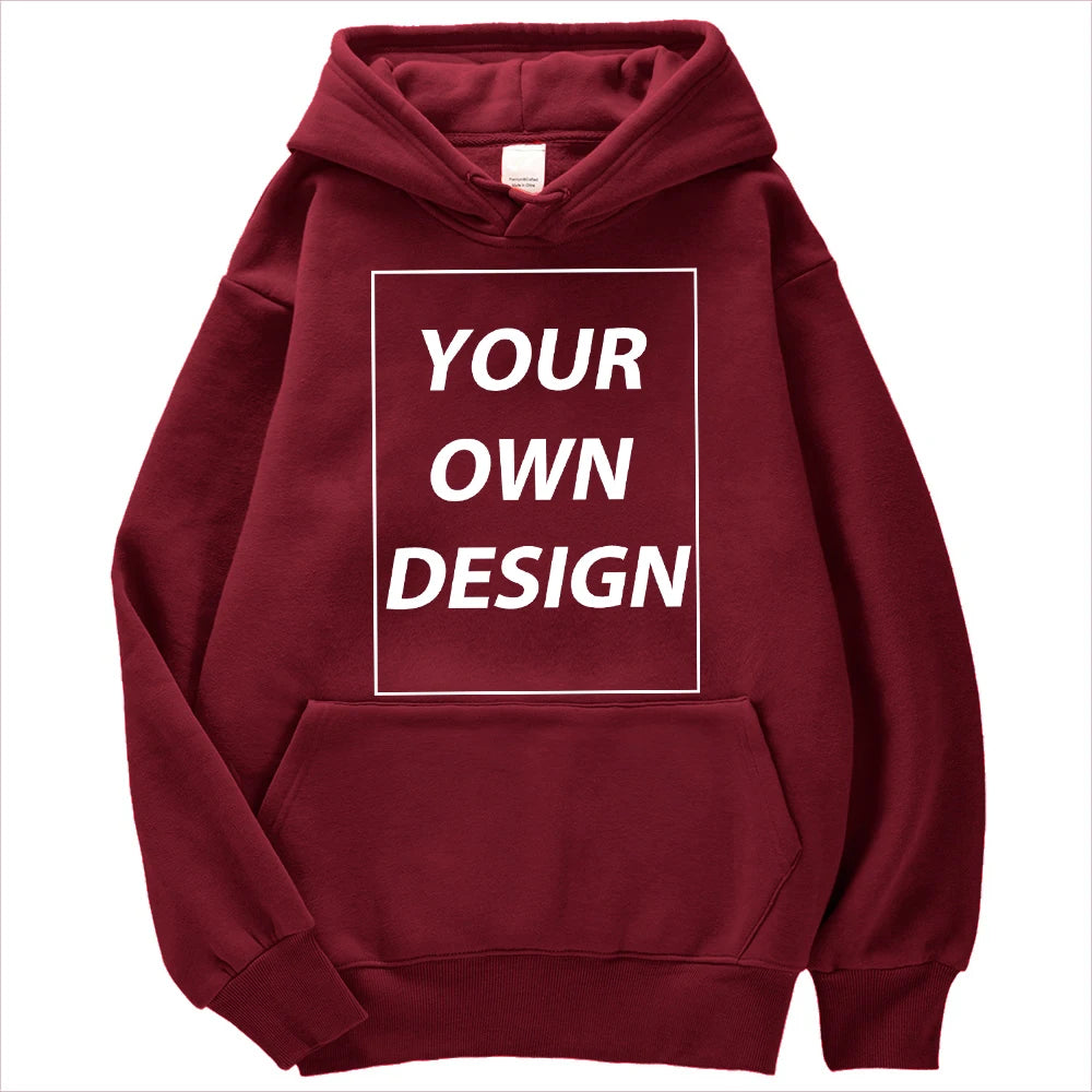 Customized DIY Print Men Woman Autumn Winter Hoodies Casual Classic Pullovers Simple Comfy Streetwear Soft Warm Sports Clothing