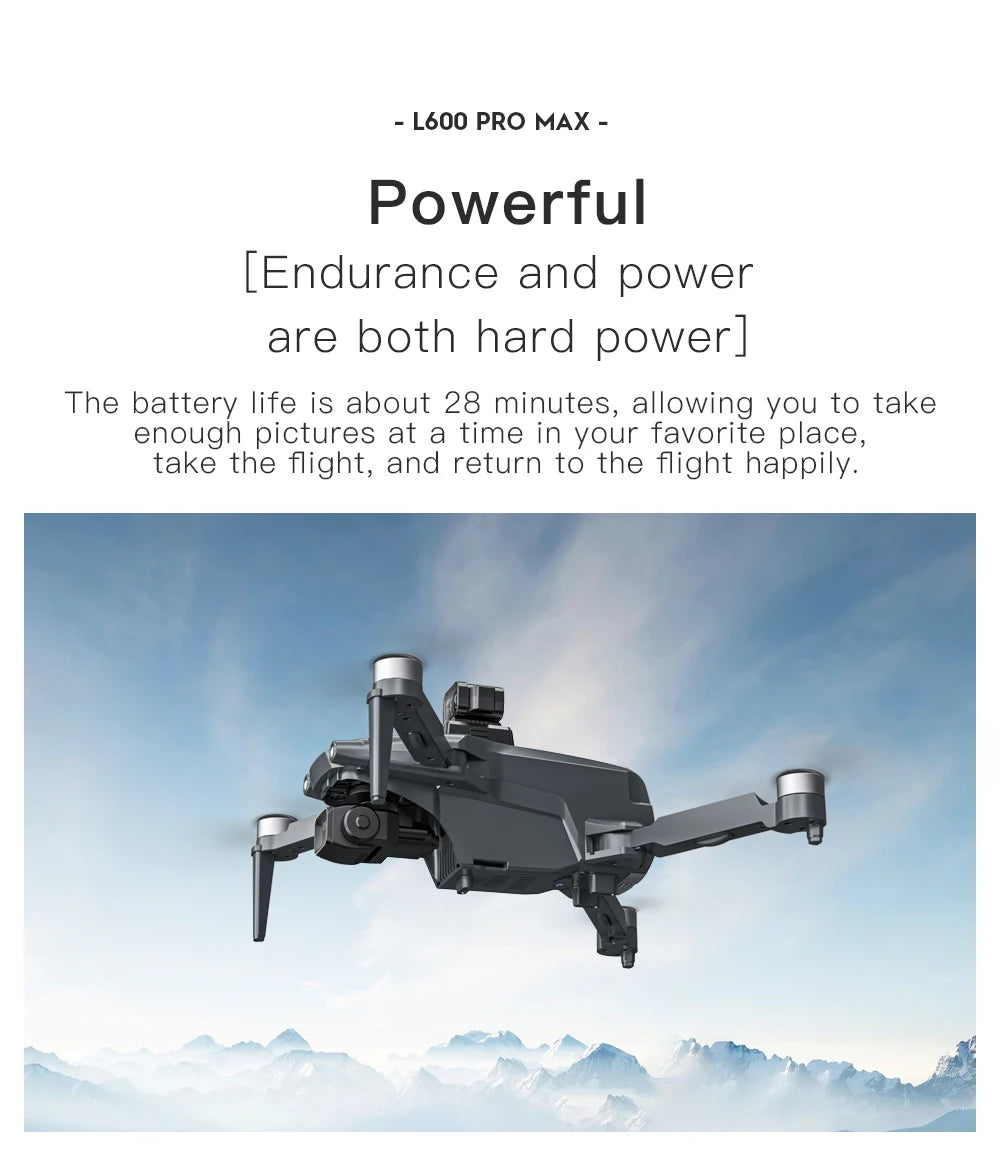 L600 PRO / L600 PRO MAX Drone 4K Professional HD Dual Cameras 3-axis Gimbal 5G WIFI Brushless Obstacle Avoidance Security Drone