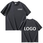 European Size 100% Pure Cotton Custom Men's T-Shirt Front and Back Logo Text Photos, Summer Breathable Short Sleeved Top2025