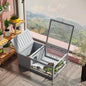Enclosed House Cage Habitat for Small Animals Turtles with 2 Spaces 91 X 60.5 X 32 cm Solid Wood Gray