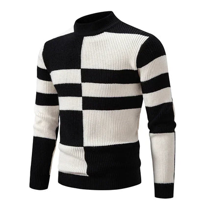 New Autumn and Winter Casual Warm Neck Sweater Knit Pullover Tops  Man Clothes