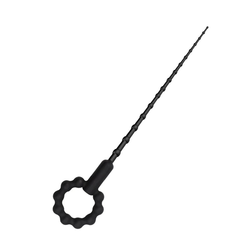 Silicone Vibrating Urethral Sound for Intense Stimulation, Electric Prostate Massager Toy, Soft & Flexible Beaded Design