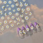 1Sheet 5D Soft Embossed Relief Nail Stickers Cute Daisies Self Adhesive Slider Stickers Press On Nails DIY Japanese Nail Art Dec