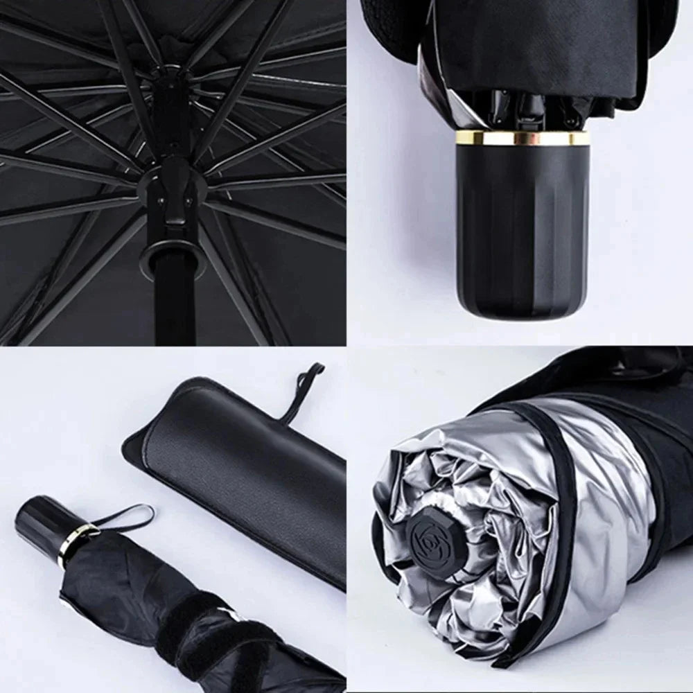 Car Sunshade Umbrella Front Windshield Silver Glue Sunshade Umbrella Uv Resistant Folding Car Umbrella Car Sunscreen