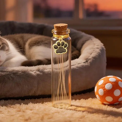 Pet Fur Memorial Glass Bottle Cat Whiskers Storage Bottle With Cork Stopper Perfect For Storing Dog Cat Hair As Souvenir