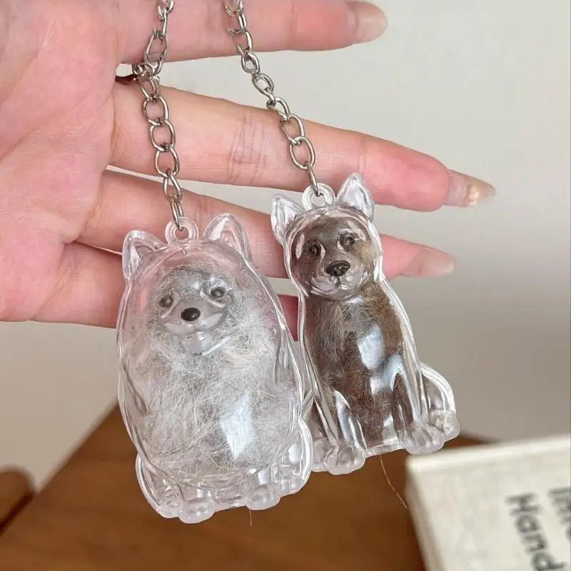 Diy Bag Charm Handmade Pet Hair Memorial Keychain Keepsake Pendant for Dog Fur - Personalized Pet Loss Gift for Dog Lovers