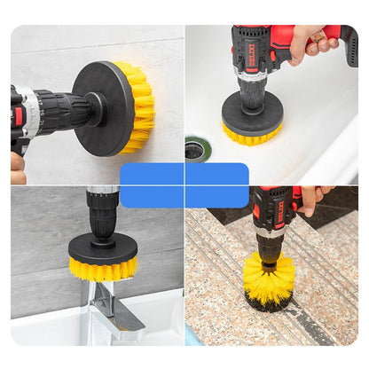 4'' Blue Electric Scrubber Brush Drill Brush Kit Plastic Cleaning Brush Tool for Car Tires Nylon Brushes Car Detailing