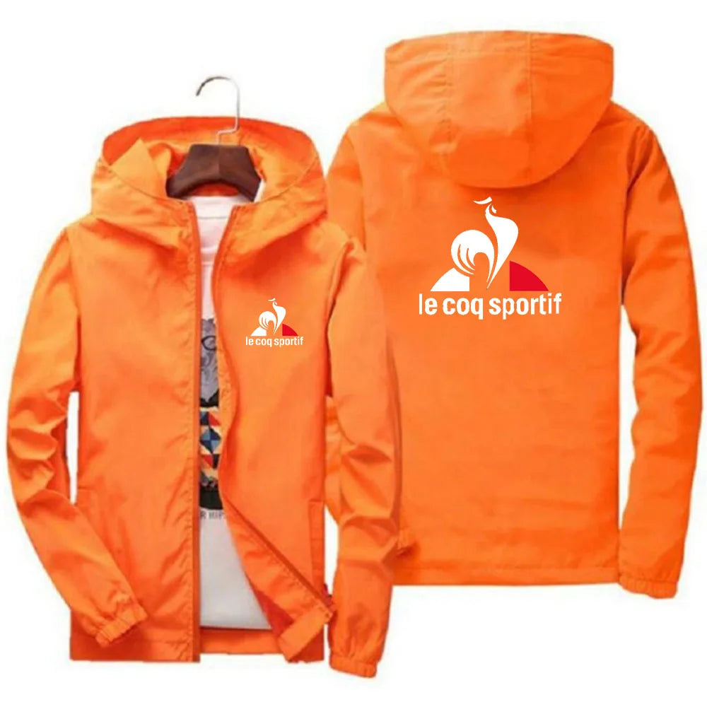 Spring and autumn new outdoor sports style fashion hooded zipper jacket men's leisure camping windproof waterproof coat 2024