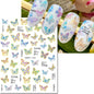 3d Nail Art Decals Elegant White RoyalBlue Roses Flowers Adhesive Sliders Nail Stickers Decoration For Nail Manicure