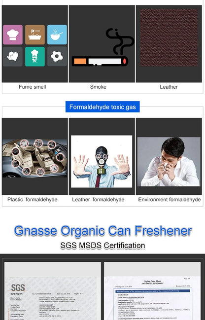 Car Air Freshener: 12 Kinds Scent | Organic Cans | Odor Eliminator Essential | Long-Lasting | Strong Fragrance | For Home