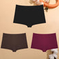 FINETOO 3PCS Women's Cotton Boyshort Panties Breathable Low Waist Solid Colors Underwear Female Casual Sports Boxers Underpants