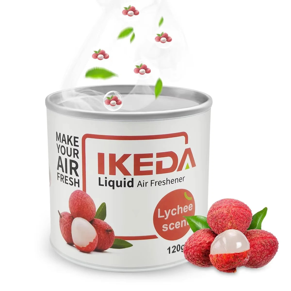 IKEDA 120g Green Apple Scent Liquid Air Freshener, Long Lasting Fruity Fragrance, Powerful Odor Eliminator for Car Home Office,