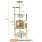 Large Cat Climbing Frame with Thickened Hemp Rope Multi-layered Wooden Cat Tree Tower and Integrated Scratching Post for Pets