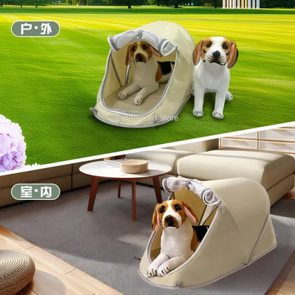 Pet Tent Portable Outdoor Camping Sun Protection Shelter for Puppy Kitten Small Animals Foldable Breathable Mesh House Travel