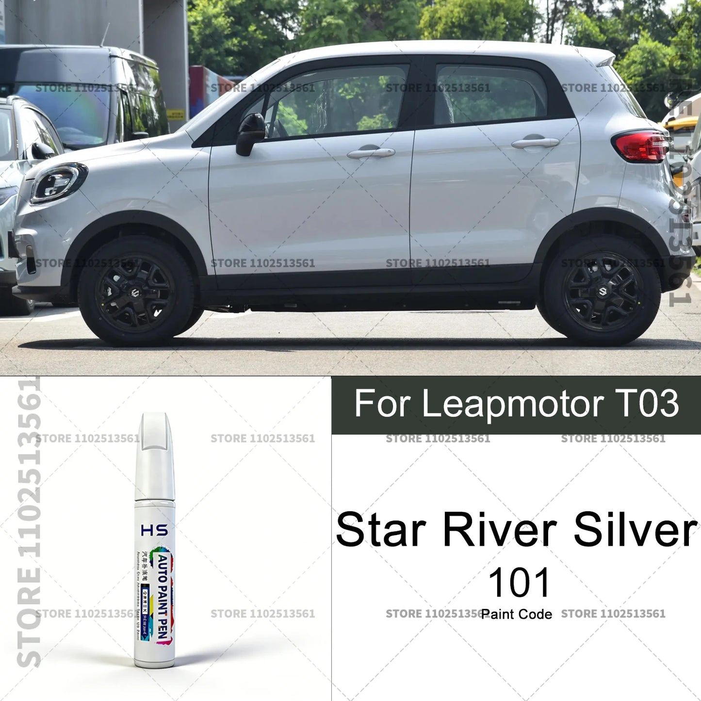 For Leapmotor T03 Car Paint Repair Pen Touch Up Scratch Remover DIY Auto Accessories Blue C02 Yellow Green YO Grey Light White
