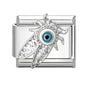 Wholeasle Shiny Zircon Shell Love Heart Devil Eyes Italian Charm Links Fit 9mm Stainless Steel Bracelet Women Jewelry DIY Making