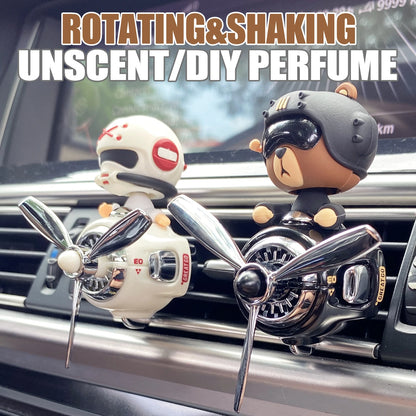 No perfume DIY fragrance diffuser pilot head shake dog car air fresheners vent clip ornament decoration accessories rotate plane
