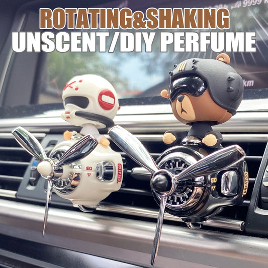 No perfume DIY fragrance diffuser pilot head shake dog car air fresheners vent clip ornament decoration accessories rotate plane