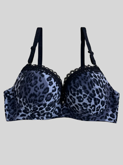 Diana Rose Leopard print Push Up Bra For Women With steel ring B Cup Bra Lady's Underwear High Quality