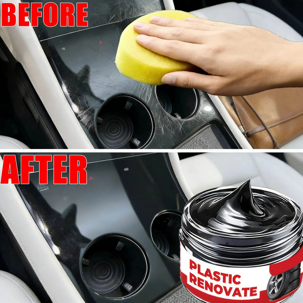 Auto Interior Refurbish Paste Multifunctional Leather Plastic Care Cream Long Lasting Shine Anti Oxidation Protection Coating