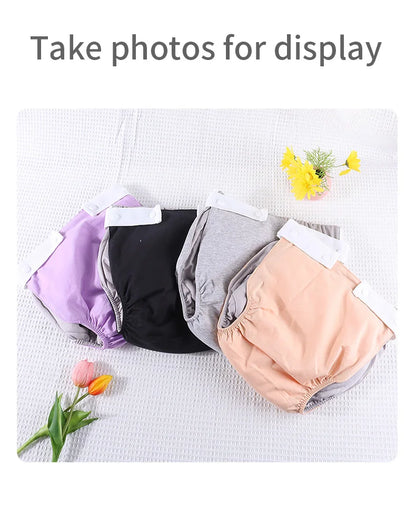 AIO Adjustable Easy To Wear Adult Diapers Washable Cotton Incontinence Cloth Diaper Elderly Diapers Leak proof Underwear