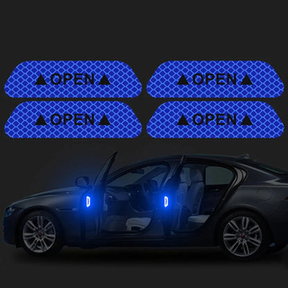 4 PCS Car Open Reflective Sticker Universal Safety Warning Mark Reflective Stickers Lighting Luminous Decor Auto Door Stickers