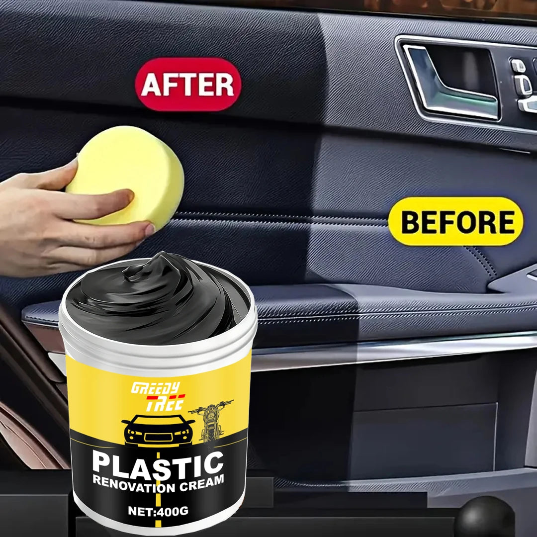 400g Heavy-Duty Car Plastic Renovator Wax - Fast-Acting Scratch Repair, Restores & Protects Car Bumpers, Interiors, Dashboard