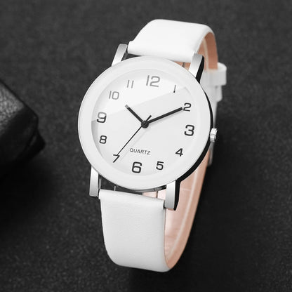 1/2PCS Fashion Couple's Watches Leather Strap Wristwatch Men Women Casual Arabic Dial Quartz Watches (Without Box)