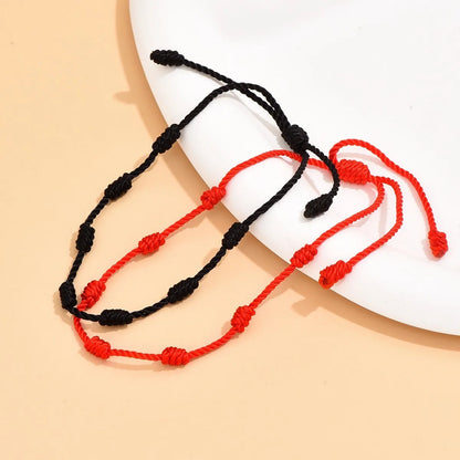 2 Pieces Red String Handmade Bracelets Black Cord Bracelet Adjustable Kabbalah Red Knot String Bracelet Amulet for Protection
