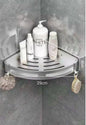 Bathroom Shelf Organizer Shower Storage Rack Black Corner Shelves Wall Mounted Aluminum Toilet Shampoo Holder No Drill