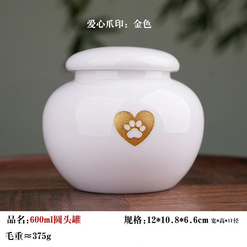 Ceramic Can urns for puppy ashes Sealed and moisture-proof pet souvenir animal funeral urn portable pet memorials and gifts