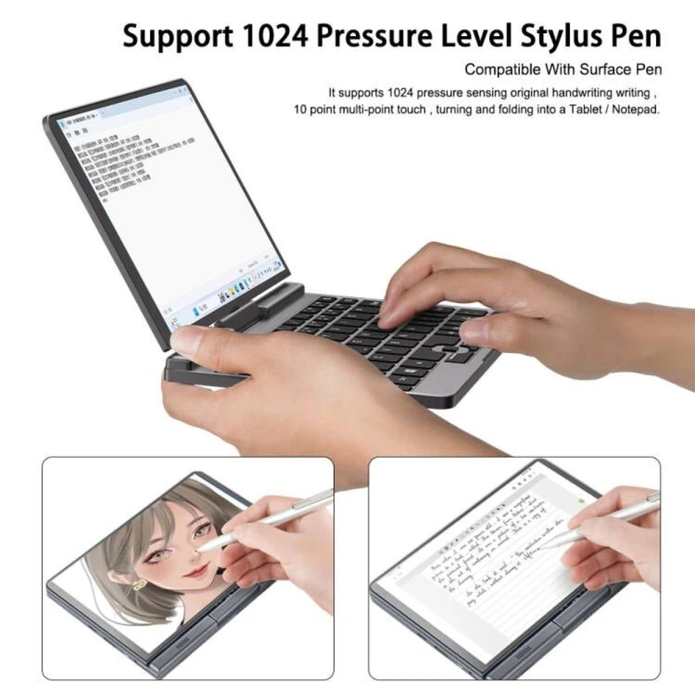 CRELANDER P8 8 Inch Mini Laptop Touchscreen Rotating 360 Degree Intel Alder N150 12GB WiFi6 Notebook Tablet PC Protable Laptops