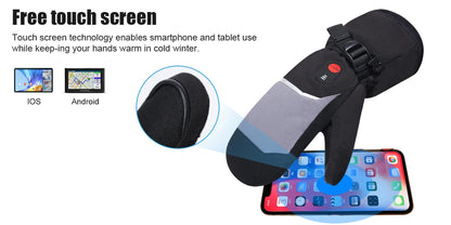 Heated Gloves For Winter 7.4V Rechargeable Battery Powered Electric Heating Hand Warmer Skiing Glove For Fishing Skiing Cycling