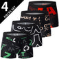 4/10piece Men's European And American Size Printed Fashionable Underwear Comfortable Plus Size Boxer Shorts Casual Sports Shorts