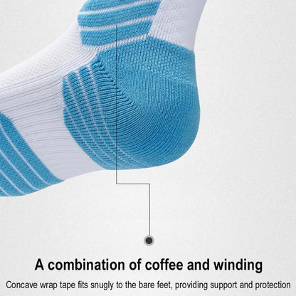 1Pair Professional basketball socks thickened towel bottom game training sports socks ankle protection non-slip socks