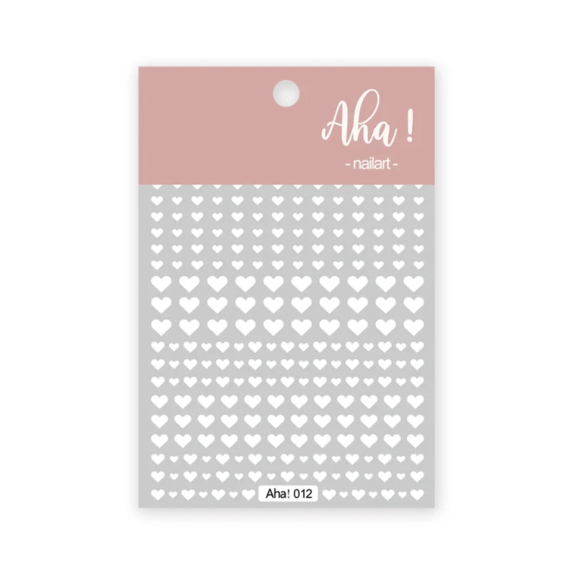 White Bloom Translucent Hollow Butterfly Heart Nail Sticker Press on Nails Decals Hollow Heart Star Moon Shape Sticker Sliders