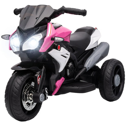 3-wheel 6 V electric Motorbike for children, electric car for 3- to 5-year-olds, with light and sound effects, 86x42x52cm, pink