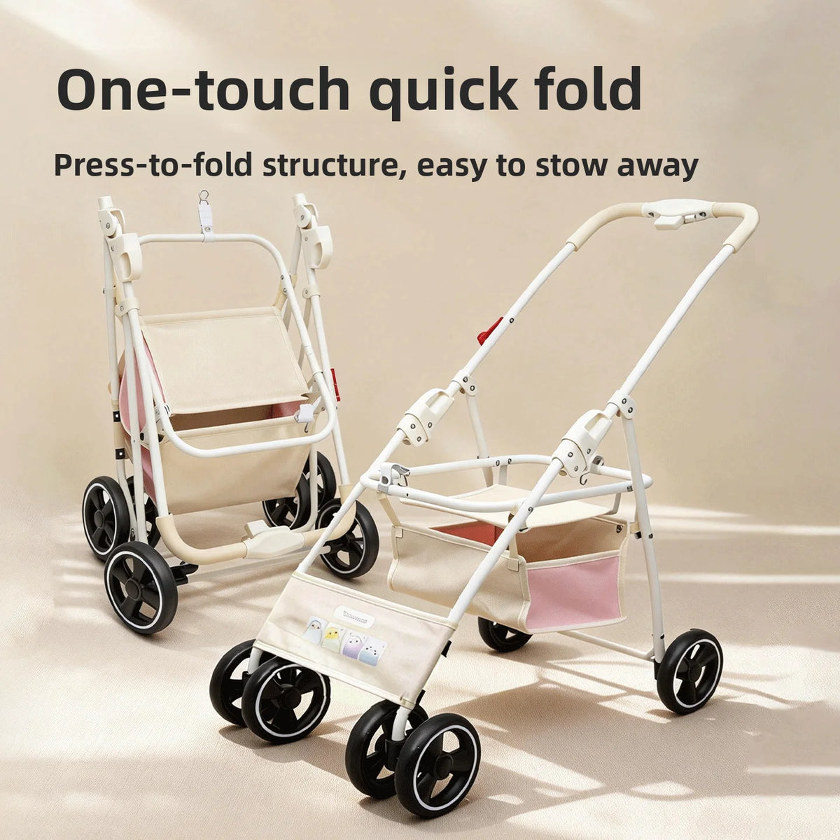 Foldable Lightweight Parrot Stroller Outdoor Travel Pet Carrier with Storage Space