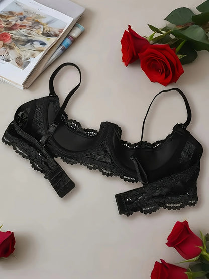 Women's Lace Open-Cup Underwire Bra, Soft, Skin-Friendly, Breathable, Plus-Size Sexy Lingerie