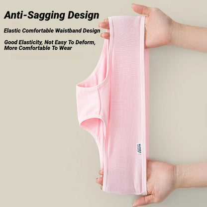 Candy Color Underpant Women'S Comfort High-Quality Cotton Mid Waist Breathable Solid Skin Friendly Panties Plus Size Briefs Soft