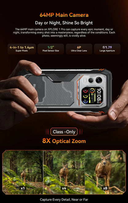 Blackview XPLORE 1 Pro 5G Thermal Imaging Rugged Phone with 6.78" 120Hz Main & 2.01" Secondary Display 20000mAh & 170LM Flashlight