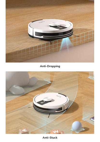ILIFE A12 Pro Robot Vacuum and Mop Combo, Self Emptying Station for 60 Days, LiDAR Navigation, Home Mapping, No-Go Zones, 2.4G WiFi/App/Alexa/Remote Control, for Hard Floors