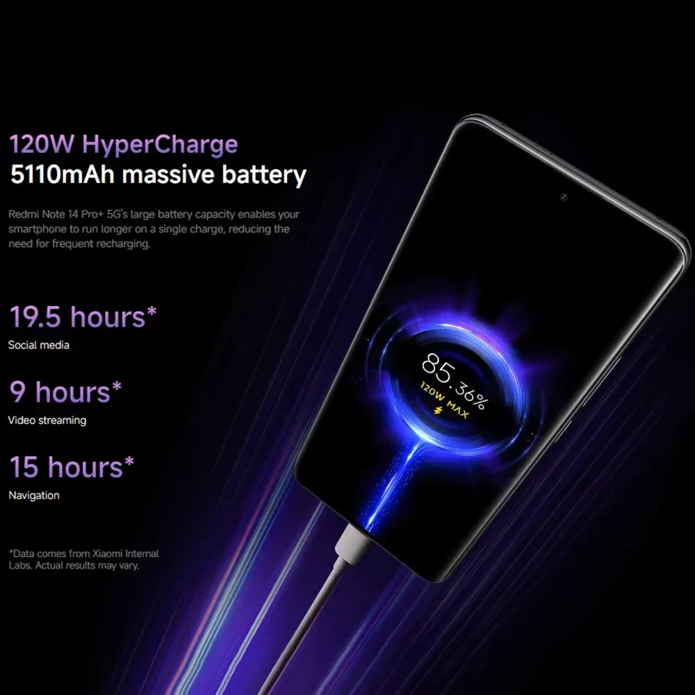 NEW Global Version Xiaomi Redmi Note 14 Pro Plus 5G Smartphone Snapdragon® 7s Gen 3 NFC 6.67” AMOLED 120Hz 5110mAh 120W Fast Charging 200MP