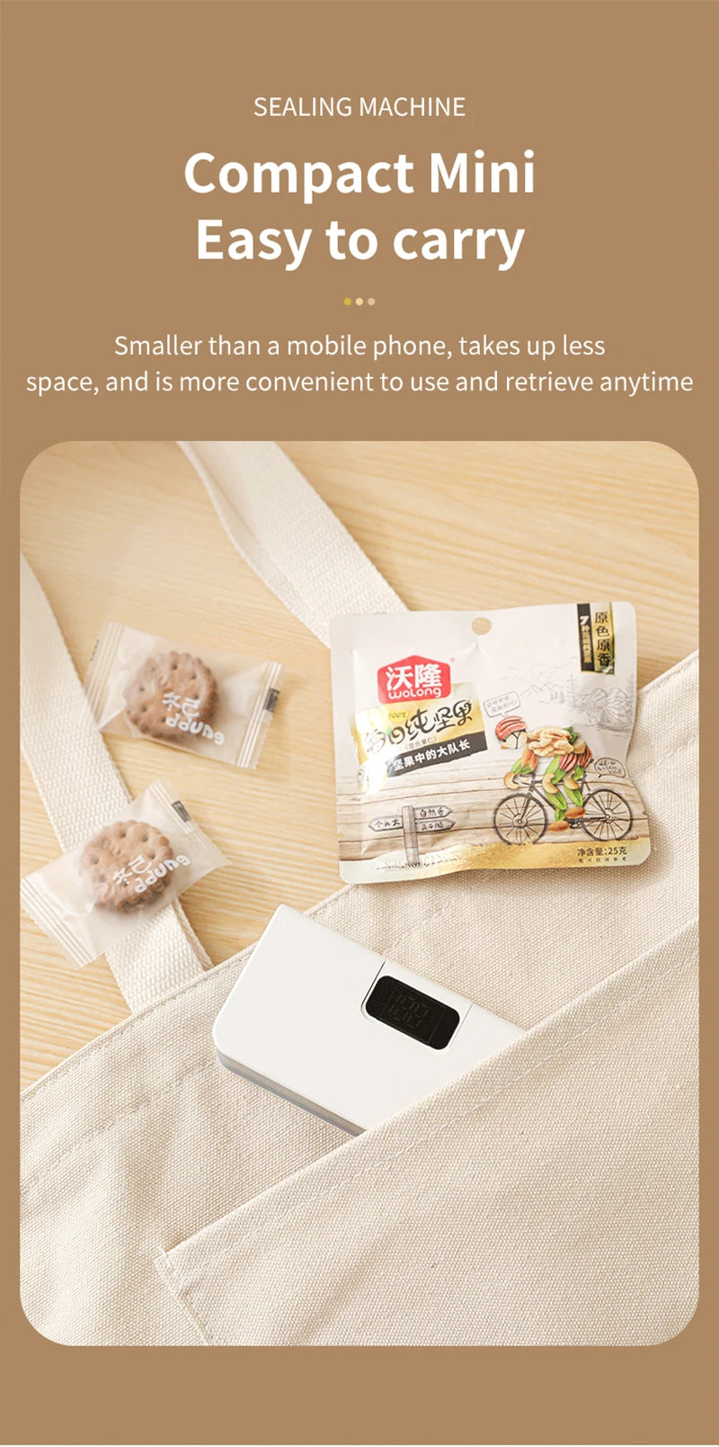 Mini Heat Bag Sealing Machine Plastic Bag Sealer Handheld Thermal Plastic Food Bag Sealing Portable Food Packaging Heat Sealer