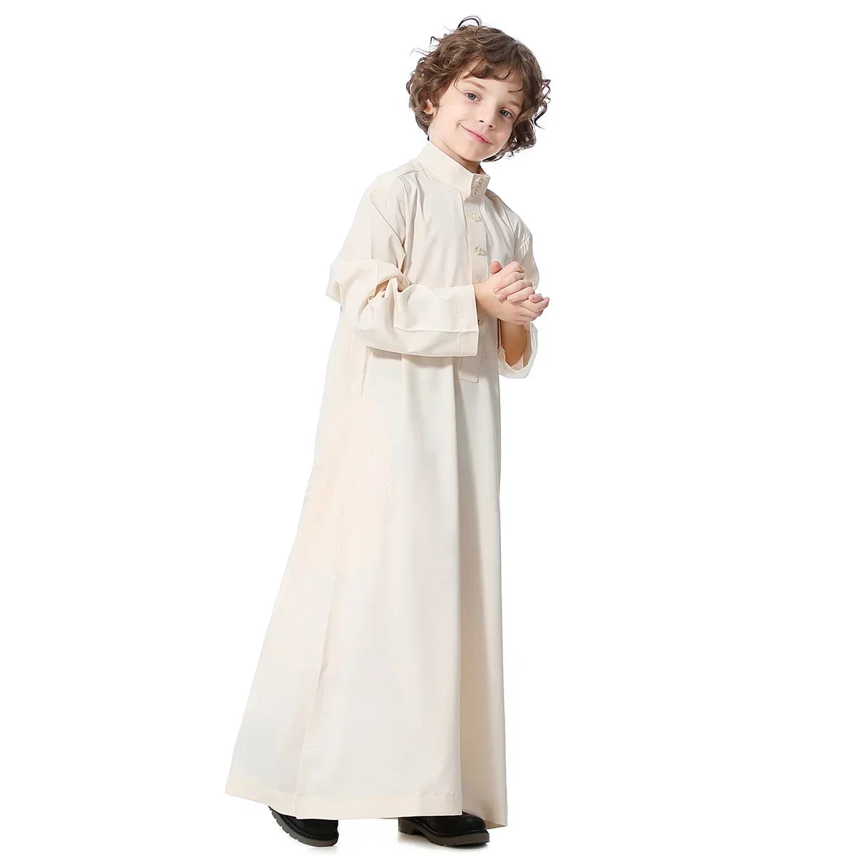 Muslim Saudi Arab Boys Robe Kids Abaya Kaftan Prayer Islam Ramadan Clothing Long Sleeve Thobe Middle East Teenage Dress Dubai